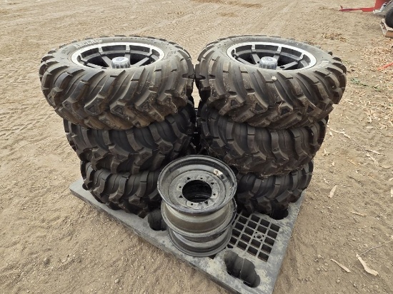 6 Aluminum Wheels w/Tires- 4 Steel Rims