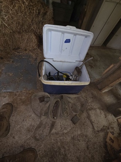 Cooler with Tools & Ratchet Straps