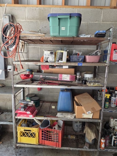 Metal 5-Shelf Unit with Contents - 4'x 21" x 6'3"