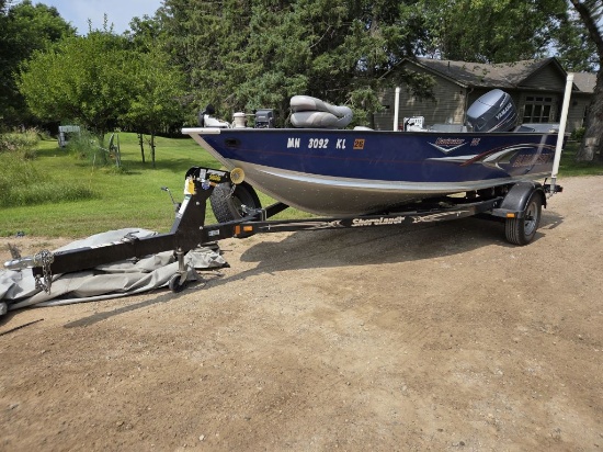 2007 Alumacraft Navigator 165 Boat with 2XB Bow System & 75 HP Four stroke Yamaha Tiller & Shorela