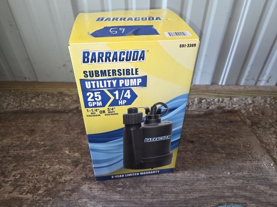 New Barracuda Utility Pump - 1/4 HP 25 GPM