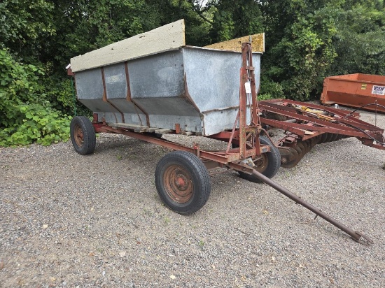 10'x4'6" Dump Style Galvanized Flare Box- on Running Gear