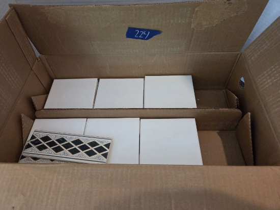 4.25"x4.25" Ceramic White Flat Tile- Please Inspect for Color Variation (46 Total)