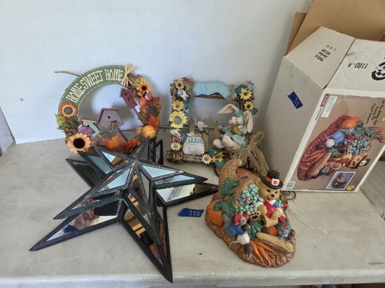 Fall and Spring décor- Thanksgiving Ceramic Décor-Mirrored Stars
