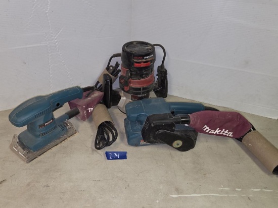 Craftsman Router- Makita Belt Sander- Makita Palm Sander