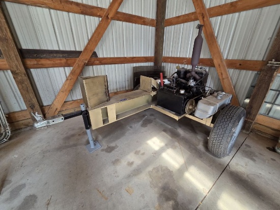 Homemade Hydraulic Gas Log Splitter- 24" Throat Wisconsin 2-cyclinder Engine with Electric Start