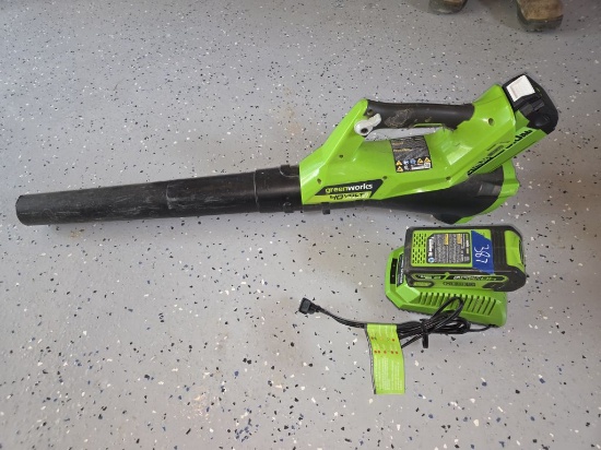 Greenworks 40V Lithium Leaf Blower w/ 2 Batteries and Charger