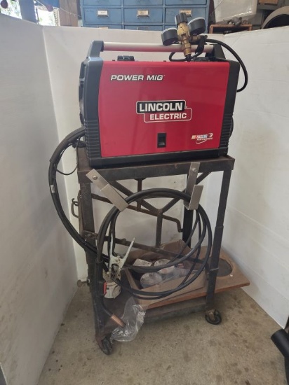 Lincoln Electric 140c Power Mig Welder - No Tank - Cart and Wire Spools & Extra Tips