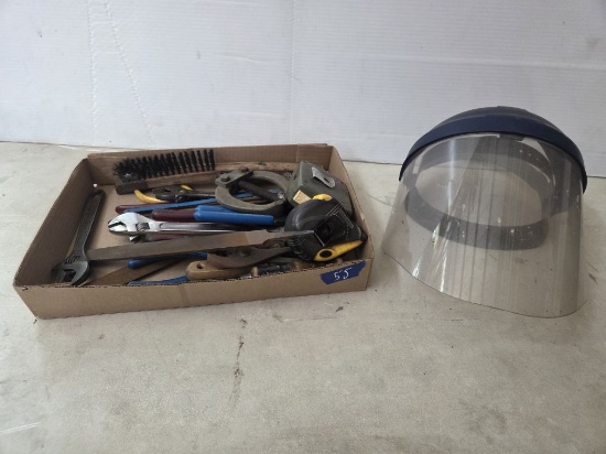 Assortment of Hand Tools & Face Shield