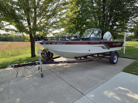 2014 Alumacraft 1750 Competitor Boat w/135HP HO Evinrude E-Tec Motor w/Bunk Tailer