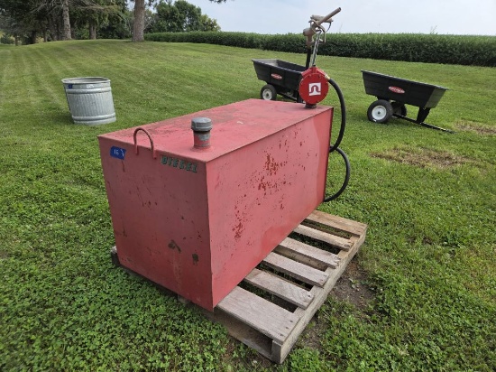 Diesel Tank 23" x 46" x 25" H with Tuthill Piston5200 Series Hand Pump Model FR152