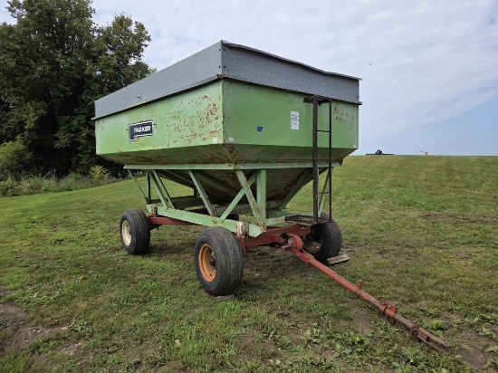 Parker Gravity Box on Heavy Duty Running Gear With Floatation Tires- 300 Bushel - 7'6" x 12'