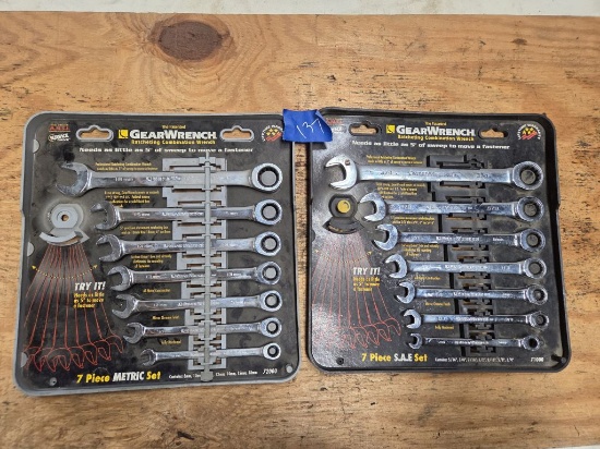 Gear Wrench Combination Wrench Sets- Metric and SAE