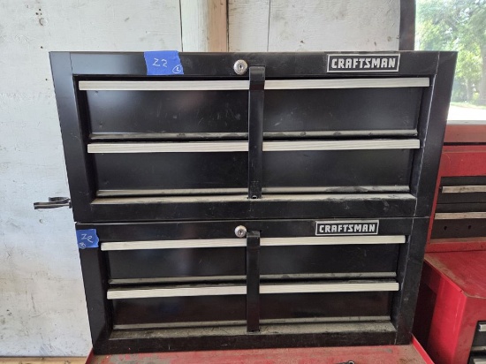 Pair of Black Craftsman Intermediate Tool Boxes- 26" Wide