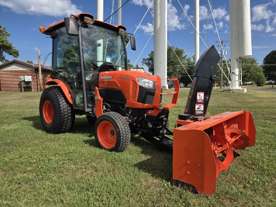 Kubota B2650 Diesel Tractor- MFWD-Cab-Loader-Snowblower-Excellent Condition- Low Hours