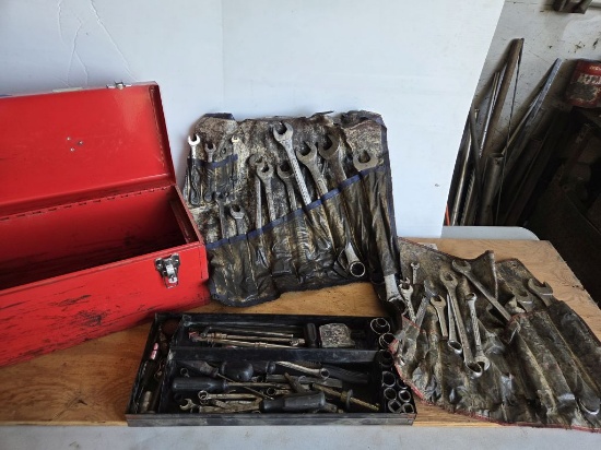 Homak Tool Box w/Contents- Combination Wrenches and Sockets