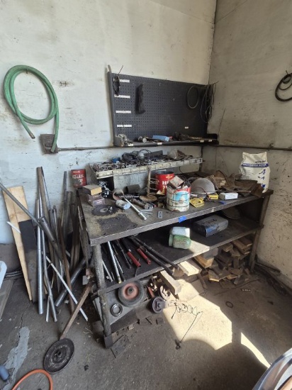 Welding Table w/Miscellaneous Scrap Iron and Blocking