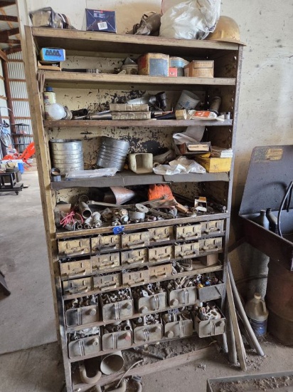 Metal Shelf w/Hardware Contents