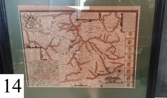 framed map of Leicester