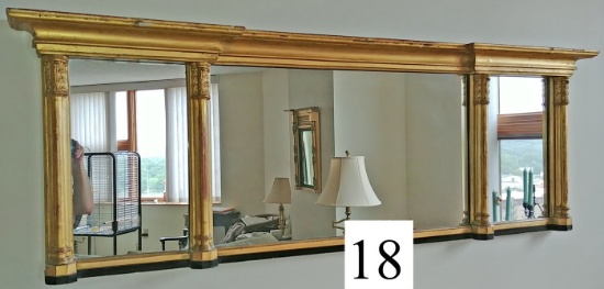 tryptich mirror in gilt frame