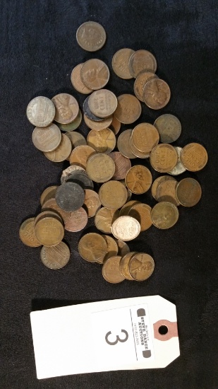 38 Wheat Cents, 7 Lincoln Cents, 4 Indian Head Cents