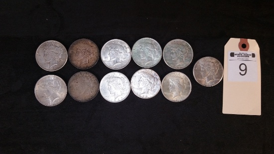 11 "Peace" Silver Dollars