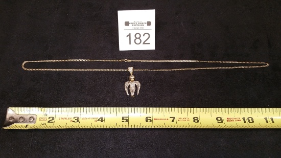10K Yellow Gold Necklace and Cherub Pendant