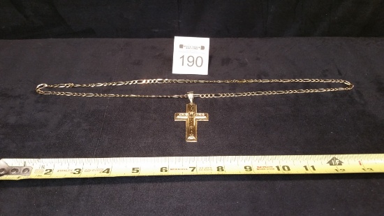 10K Yellow Gold Chain and Cross