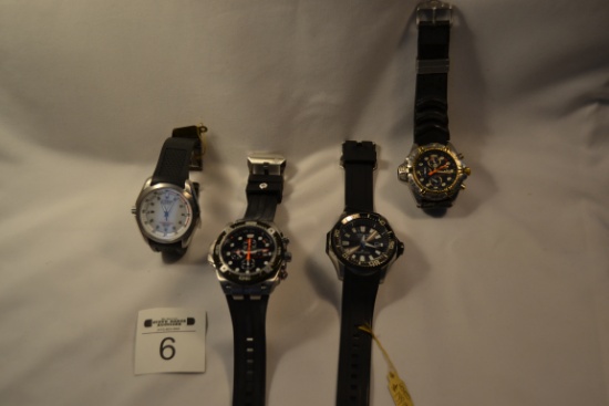 4 Citizen Eco-Drive Men's Watches with rubber wrist bands
