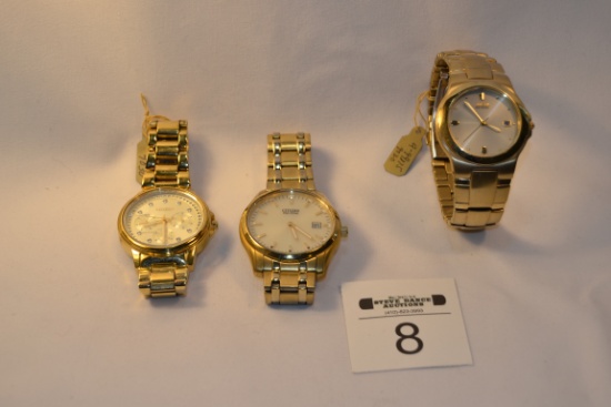 3 Citizen Eco-Drive Watches in Gold-Tone