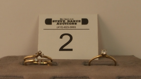 14K Yellow Gold Bridal Ring Set