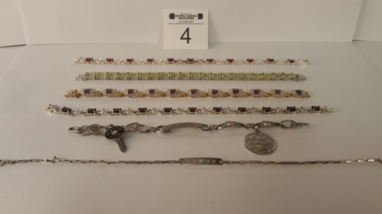 6 Sterling Silver Bracelets