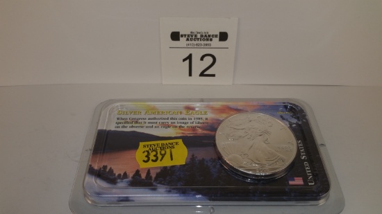 2001 Silver American Eagle In Plastic Display