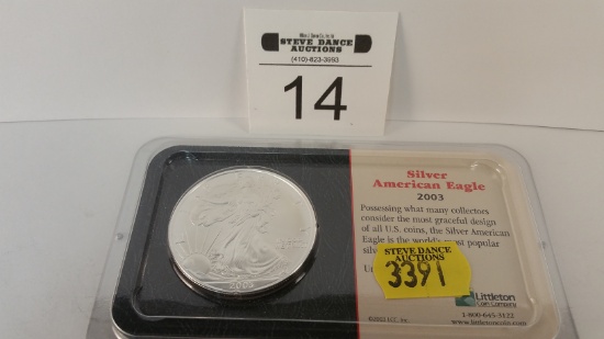 2003 Silver American Eagle In Plastic Display