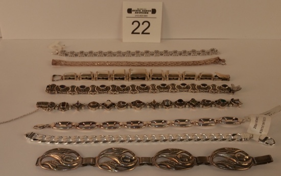 8- Sterling Silver Bracelets