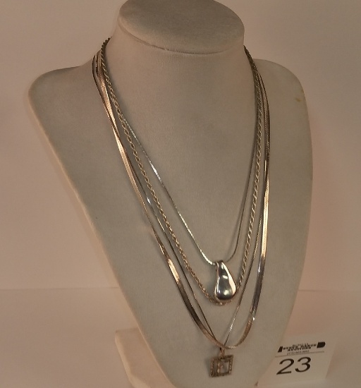 5- Sterling Silver Necklaces