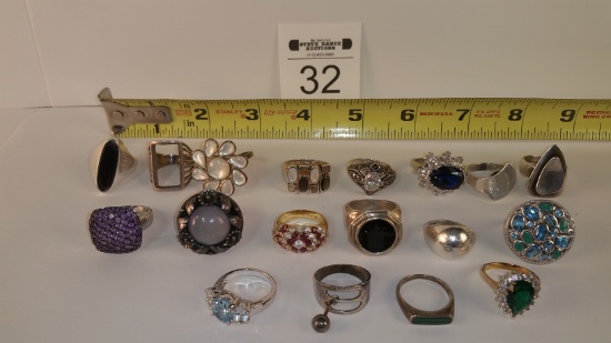 18 Sterling Silver Rings