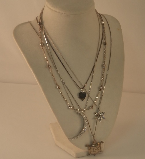 5 Sterling Necklaces