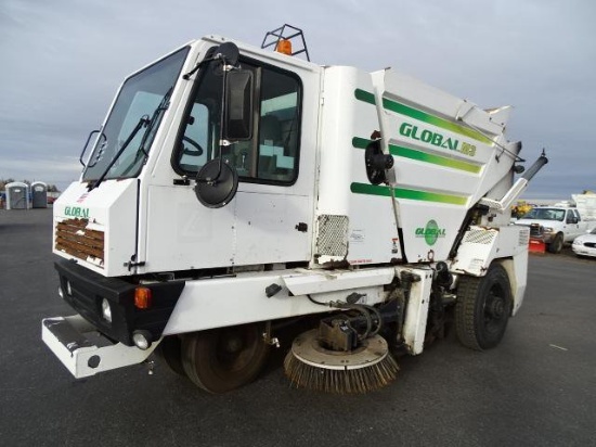 2012 GLOBAL M3 Street Sweeper, 3-Wheel, John Deere Diesel, Hydrostatic Drive, Dual Gutter Brooms,