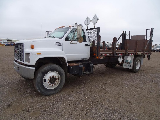 1995 GMC TOP KICK S/A Flatbed Truck, Caterpillar 3116 Diesel, 6-Speed Transmission, Spring