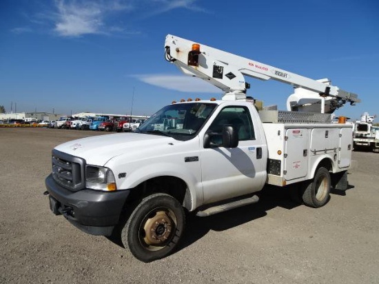 2003 FORD F550 XL Super Duty 4x4 Bucket Truck, 6.8L V8, Automatic, Versalift Model TEL29N-02 Boom,