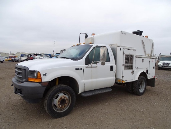 2001 FORD F450 XL Super Duty High Top Utility Truck, 6.8L V8, Automatic, 8.5' Utility Box, Dually,