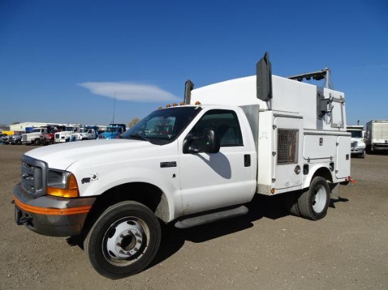 2000 FORD F450 XL Super Duty Hightop Utility Truck, 6.8L V8, Automatic, 8.5' Utility Box, Dually,