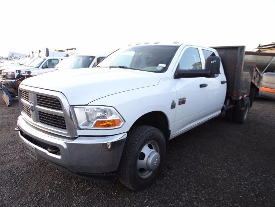 2011 DODGE RAM 3500 Heavy Duty 4x4 Crew Cab Landscape Dump Truck, Cummins Turbo Diesel, Automatic,