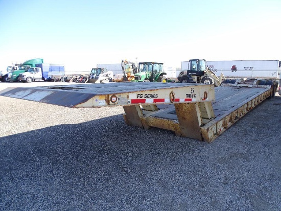 1998 TRAIL KING TK70FG-482 T/A Lowboy Trailer, Hydraulic Fold Down Gooseneck, Air Ride Suspension,
