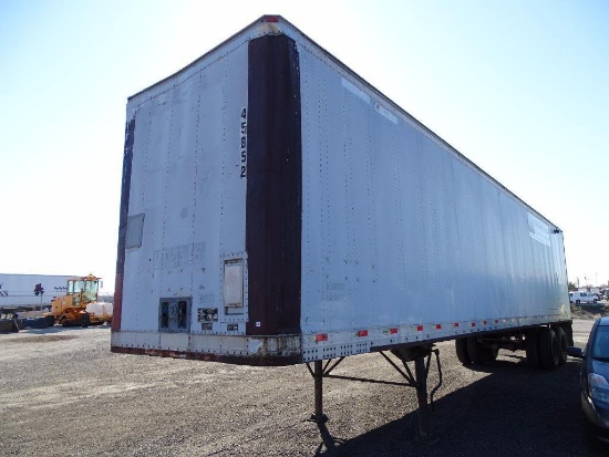 1982 DORSEY T/A Van Trailer, 45' x 96in, Spring Suspension, 66,120 LB GVWR, Swing Open Back Doors,
