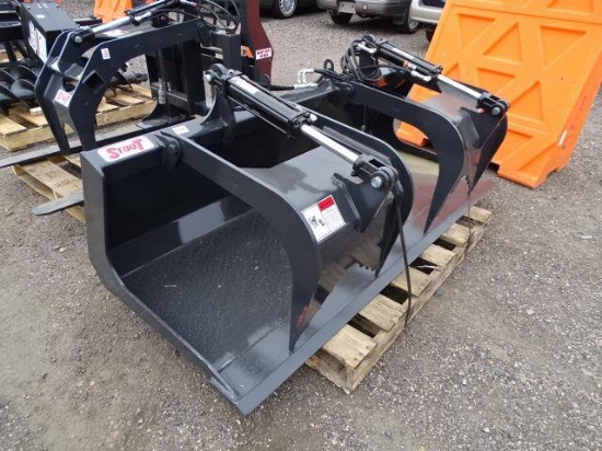 Stout Unused Grapple Bucket To Fit Skid Steer Loader, 72in