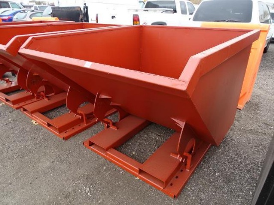 KT Unused 2-Cubic Yard Self Dumping Hopper, 4000 LB Capacity