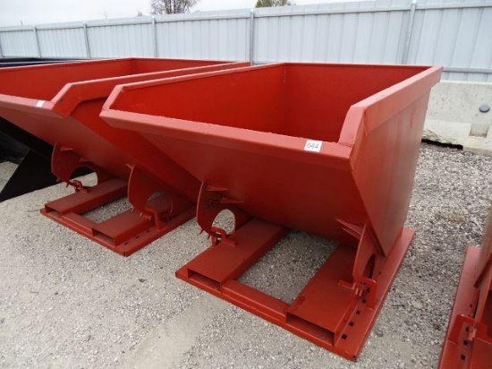 KT Unused 1.5-Cubic Yard Self Dumping Hopper, 4000 LB Capacity