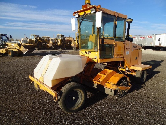 Rosco RB-48 Ride-on Broom, Enclosed Cab w/ Heat & A/C, Cummins Diesel, 88in Broom, Water Holding